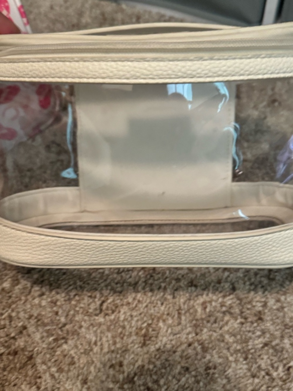 Impressions Clear Cosmetic Bag with Ivory Trim